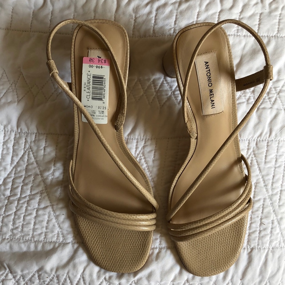 Antonio Melanie Bespoked Nude Heel Sz 9